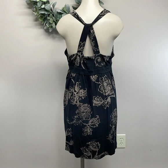 Sonoma Black and Tan Floral Sleeveless Crossback Cotton Modal Sundress PL - Picture 4 of 16